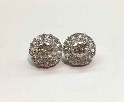Close up diamond studs