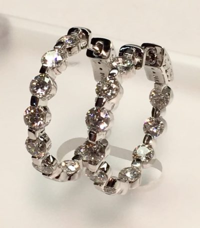 Diamond hoop earrings
