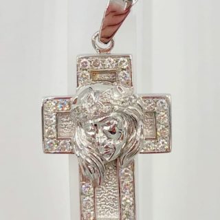 14k White Gold Crucifix