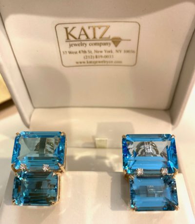 Blue Topaz Earrings in a Box