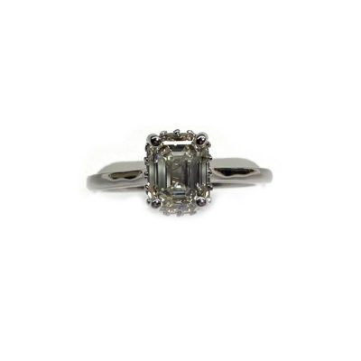 1.8 ct emerald cut engagement ring
