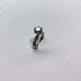Platinum Engagement Ring with Lab Grown Diamonds Side Profile Top