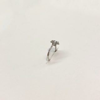 Lab Grown Diamond with White Gold Halo Engagement Ring